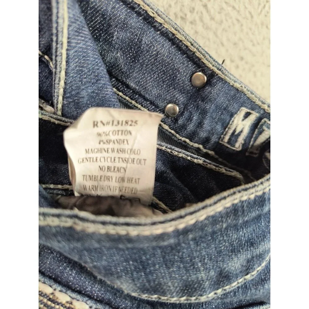 Miss Chic USA Bling Skinny Stretch‎ Flap Pocket Jeans Womens Juniors 5 Waist 29